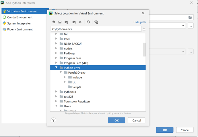 Panda3D and PyCharm