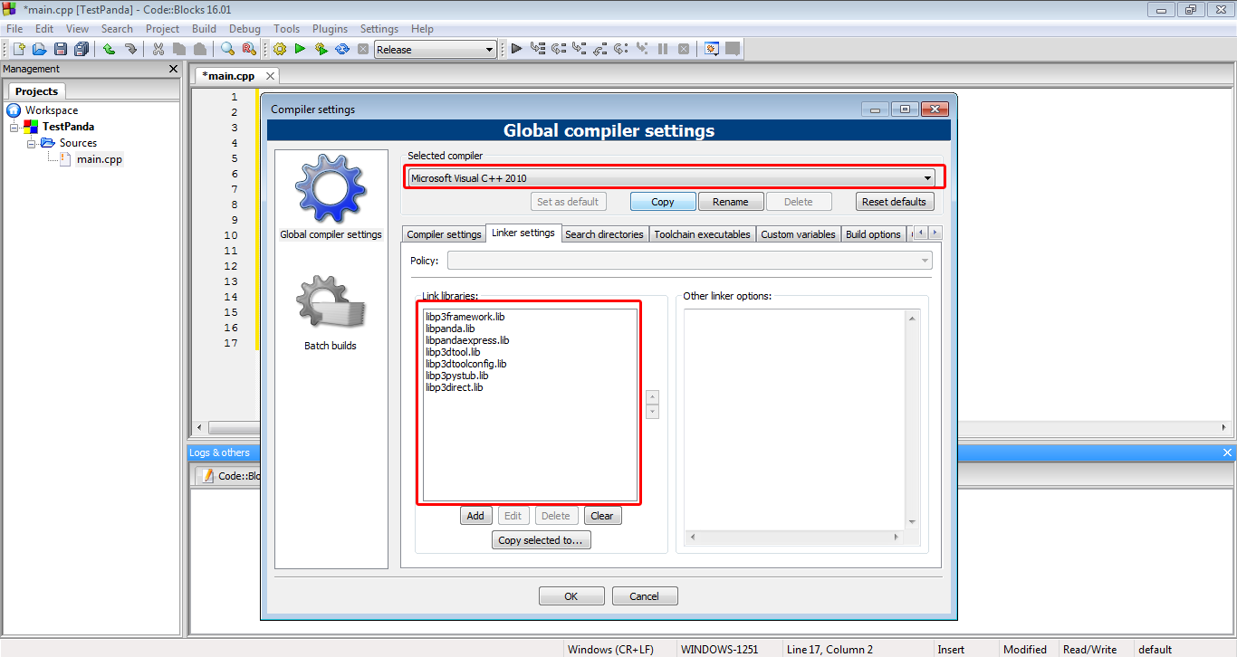 Using Panda3d With Codeblocks And Mingw Compiler C Coding Using Panda3d Panda3d